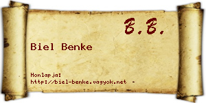 Biel Benke névjegykártya